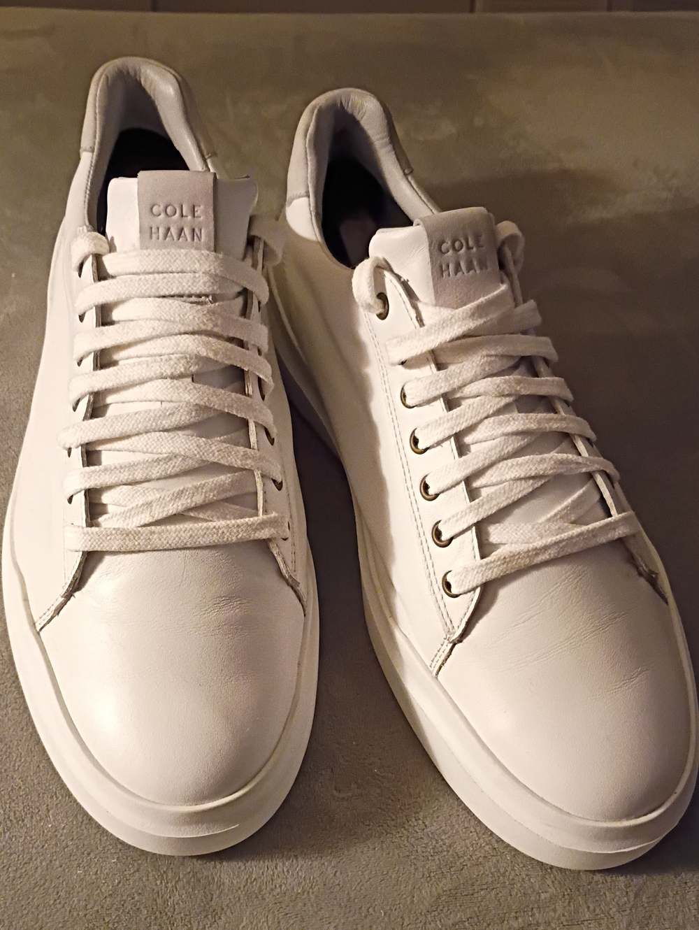 Cole Haan Men’s White Leather Low-Top Sneakers